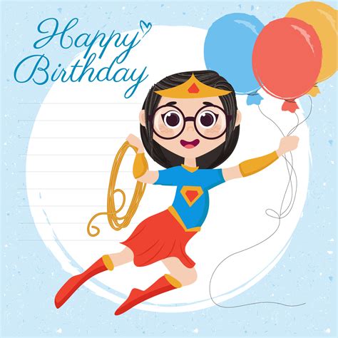 Vector Superhero Happy Birthday Card 541878 Vector Art At Vecteezy