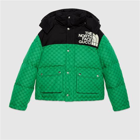 The North Face X Gucci Padded Jacket In Green And Black Gucci Uk