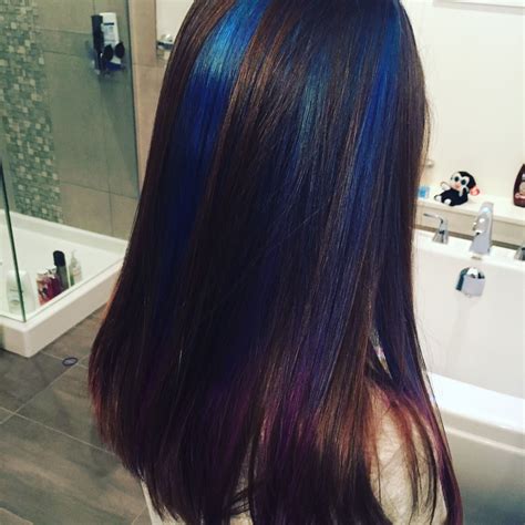 Fun Bright Hair Colour For My Daughter Purple Fading Into Royal Blue