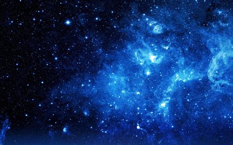Colorful background with galaxy and stars. Blue Galaxy HD wallpaper