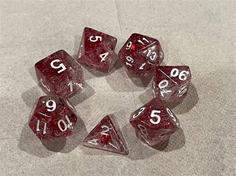 Red And Clear Dice Uneven Made For Decore Etsy