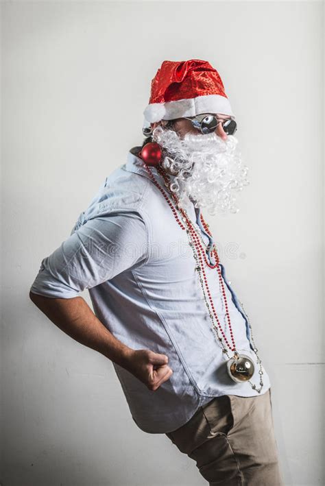 Funny Santa Claus Dancing Babbo Natale Stock Photo Image Of Male