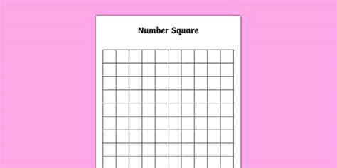 Blank 100 Hundred Number Square Teacher Made Twinkl