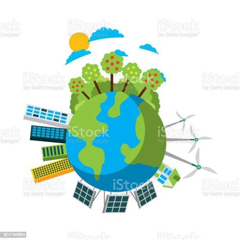 Planet Earth Ecology And Environment Flat Stock Illustration Download