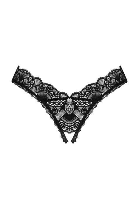 Obsessive Sexy Lace Crotchless Thong Donna Dream Black