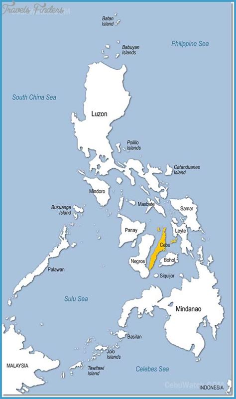 Cebu Philippines Map Travelsfinderscom