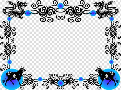 China Borders And Frames Chinese Dragon Ox Transparent Background PNG Clipart HiClipart