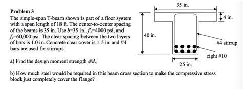 Solved 35 In Problem 3 The Simple Span T Beam Shown Is Part