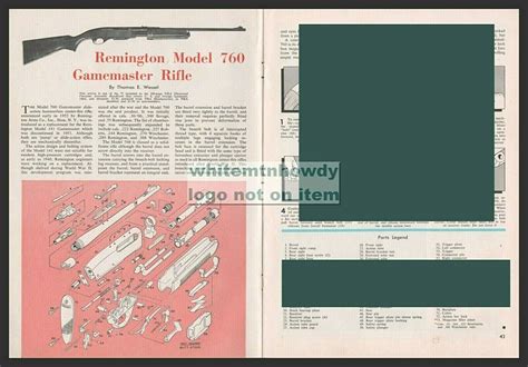 Remington Gamemaster Rifle Exploded View Parts List Assembly My XXX