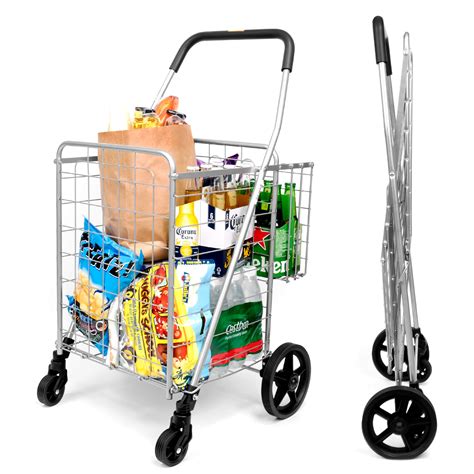 Buy Supenice Grocery Utility Shopping Cart Deluxe Folding Cart With