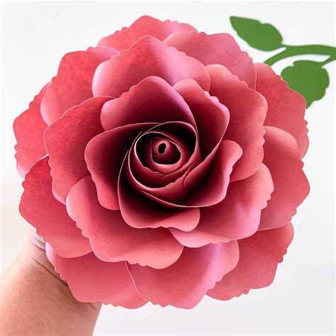 SVG Paper Flowers Tiny Rose #12 Template in multiple sizes Digital SVG