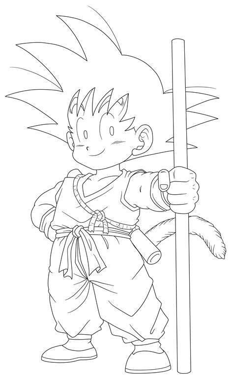 Lineart Kid Goku By El Maky Z On Deviantart