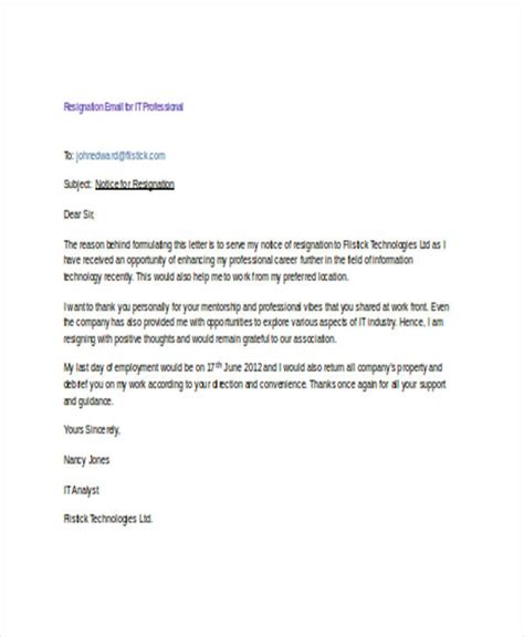 14 Resignation Email Template Free Word Excel And Pdf Formats