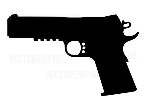1911 Svg Pistol Graphic Gun Vector Handgun Clip Art 1911 Cricut File 45