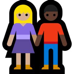 Mann und Frau halten Hände: mittelhelle Hautfarbe, dunkle ...