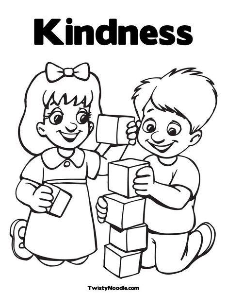 For the character of kindness, mandy has created two different illustrations. showing kindness coloring pages | Kids Showing Kindness ...