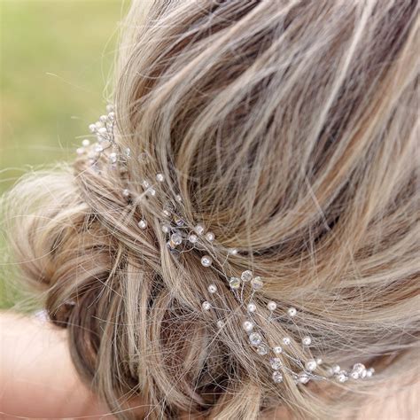 Delicate Pearl And Crystal Hair Vine By A Beautiful Storm