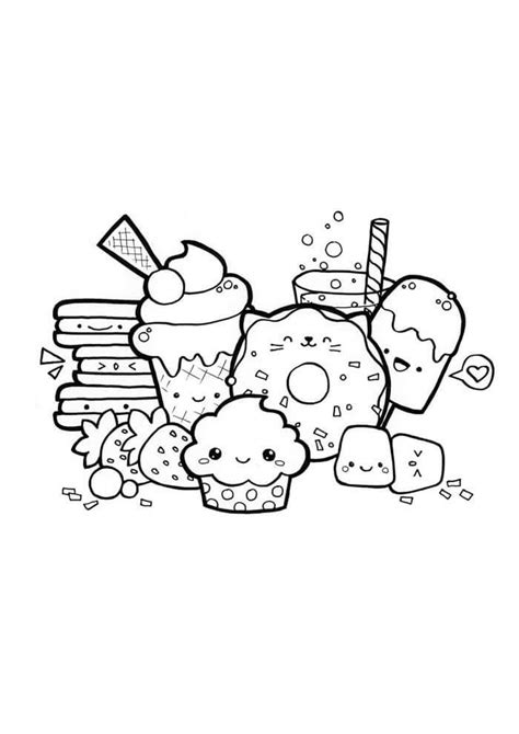 printable kawaii desserts coloring page porn sex picture