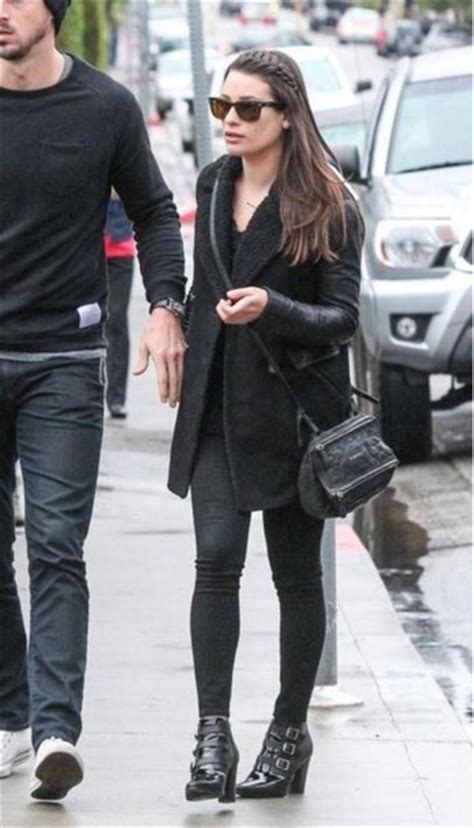 Coat Fall Outfits Lea Michele All Black Everything