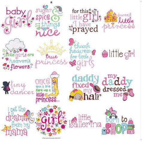 Baby Girl Sentiments Filled Stitch Machine Embroidery Designs | Etsy ...
