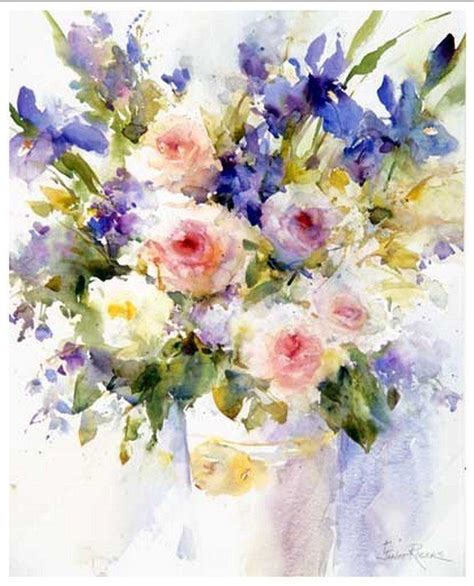 Janet Rogers In 2020 Flower Bouquet Painting Watercolor Flowers