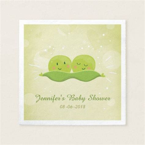 Two Peas In A Pod Paper Napkin Twins Baby Shower Baby