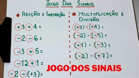 Exercicios De Regra De Sinais
