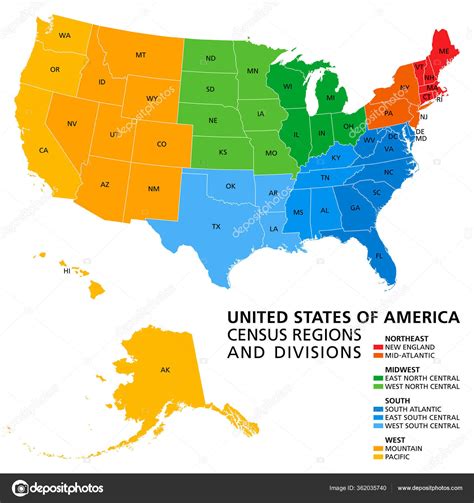 United States Census Regions Divisions Political Map Region Definition