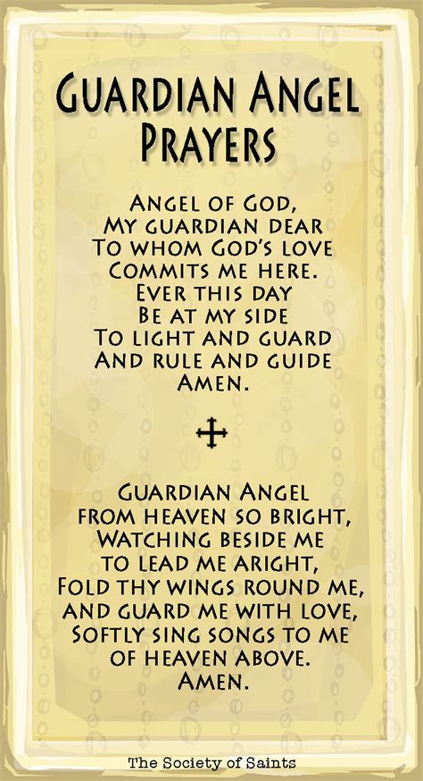 Guardian Angel Prayer Card Etsy