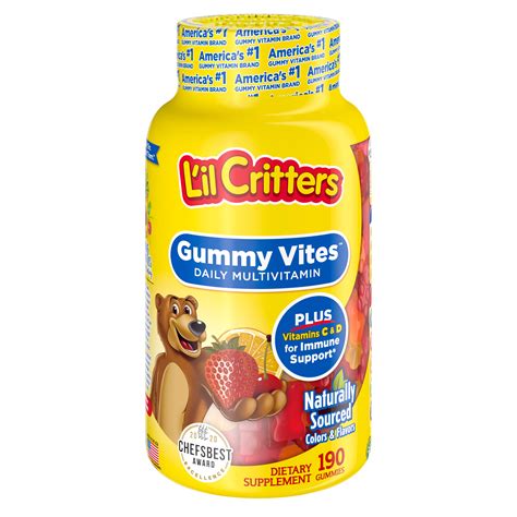 Lil Critters Gummy Vites Daily Kids Gummy Multivitamin Vitamins C D3