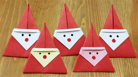 How To Make Origami Santa Claus Diy Christmas Paper Crafts Youtube