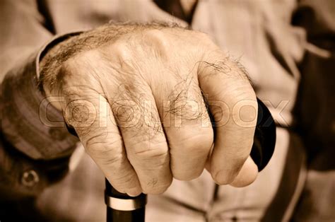 Closeup Of The Hand Of An Old Man With Stock Image Colourbox