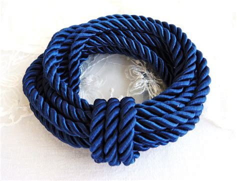 5mm Navy Blue Satin Twisted Cord Wrapped Thread Cord Rope