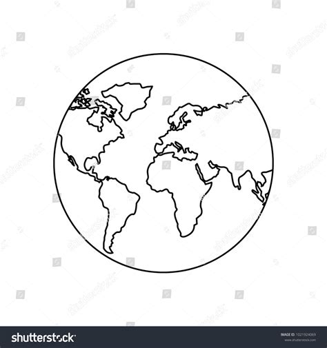 Earth Planet World Globe Map Icon Stock Vector Royalty Free