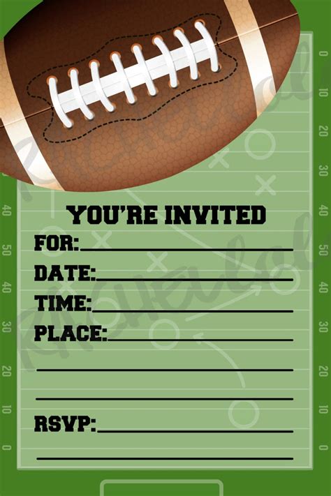 Football Birthday Party Invitation Printable Template Fill In Etsy