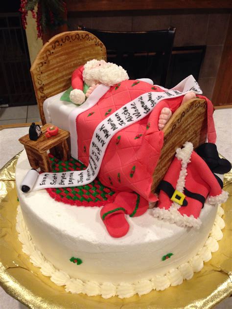 Sleeping Santa Christmas Cake Designs Christmas Cake Decorations