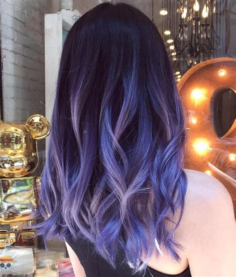 Blue And Pastel Purple Balayage Pretty Hair Color Hair Color Purple