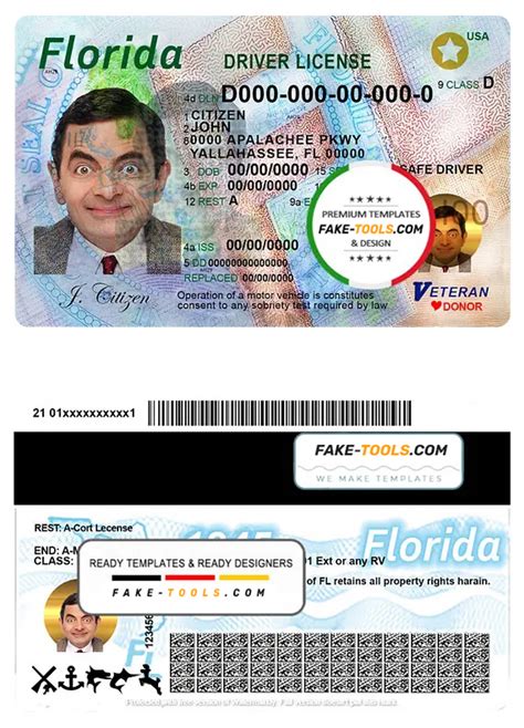 Florida Drivers License Photoshop Template Jhvsa