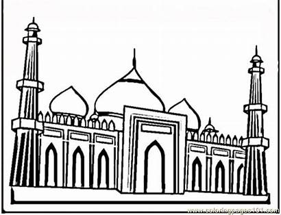 Mahal Taj Coloring India Famous Pages Painting