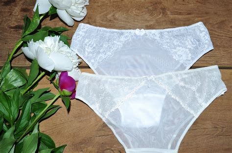 White See Through With Lace Bridal Panties Bridal Panty Bridal Underwear Cheeky Panties Ships In