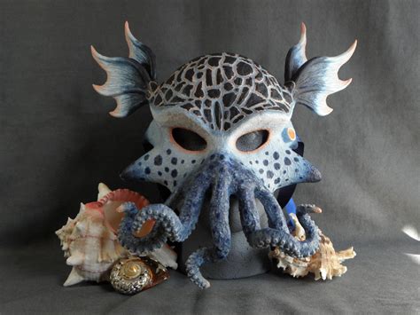 Octopus Mask Blue Mythical Sea Creature Fantasy Sea Themed Etsy