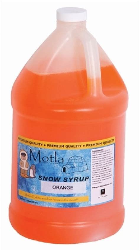 6325 Orange Motla Premium Rtu Snow Cone Syrup Gallon