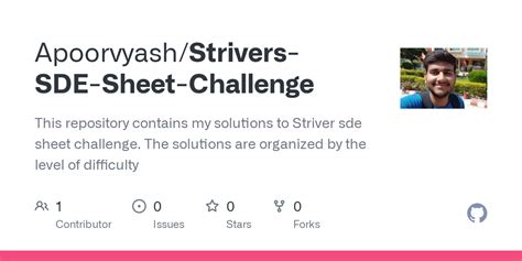 Github Apoorvyashstrivers Sde Sheet Challenge This Repository