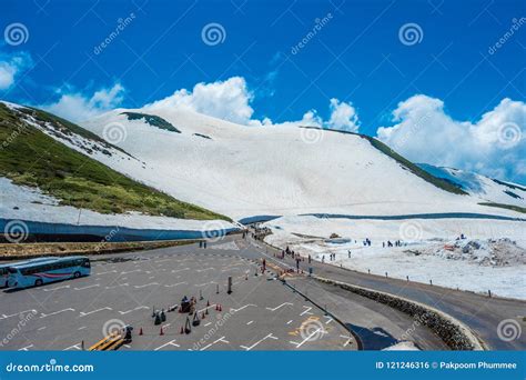 Toyama Japan June 9 View Of Outside For Landscape Snow Wlall From