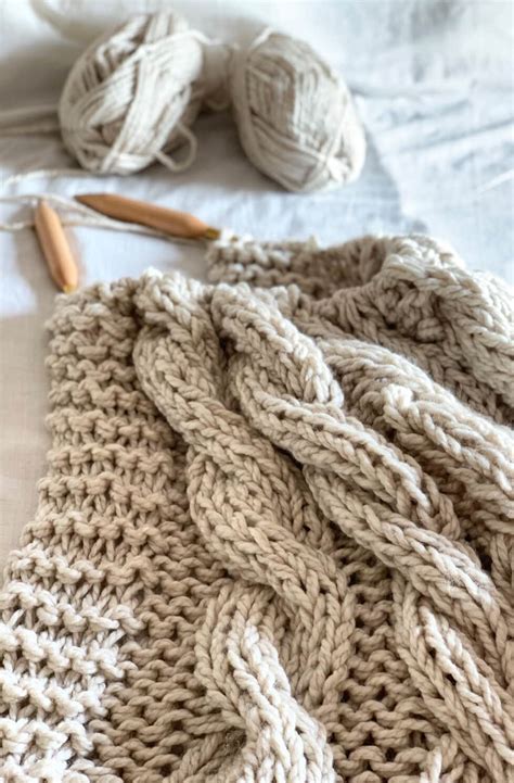 Chunky Cable Knit Blanket Pattern Handy Little Me