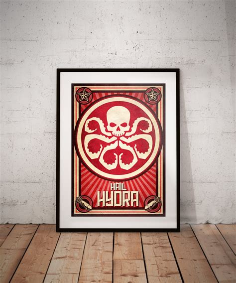 Hail Hydra Propaganda Marvel Mcu Movie Poster Print Etsy