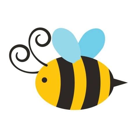 A Cute Cartoon Bee With Swirly Wings