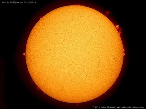 Full Disk Of The Sun In Hydrogen Alpha Light On 02 07 2013 Credit