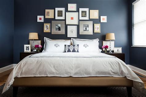 It has beautiful, modern lighting with an inbuilt nightstand. Navy & Dark Blue Bedroom Design Ideas & Pictures