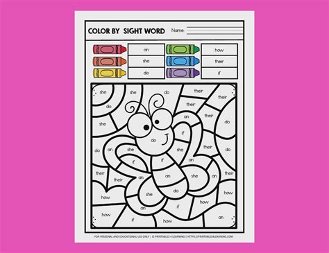 Editable Spring Color By Sight Words Printables 4 Learning